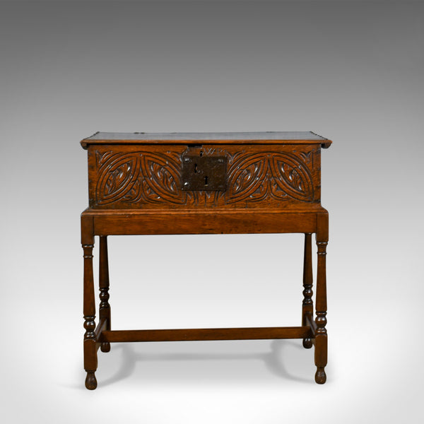 Antique Bible Box on Stand, English, Oak, Chest, 17th Century & Later - London Fine Antiques