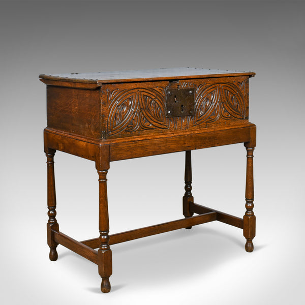 Antique Bible Box on Stand, English, Oak, Chest, 17th Century & Later - London Fine Antiques