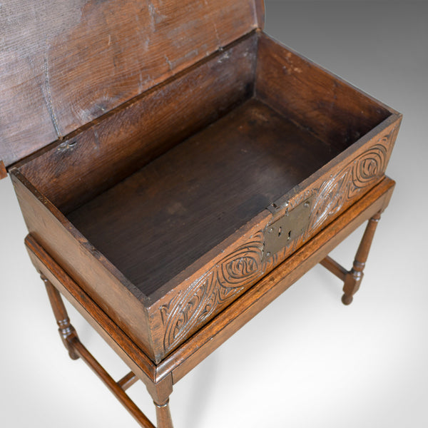 Antique Bible Box on Stand, English, Oak, Chest, 17th Century & Later - London Fine Antiques