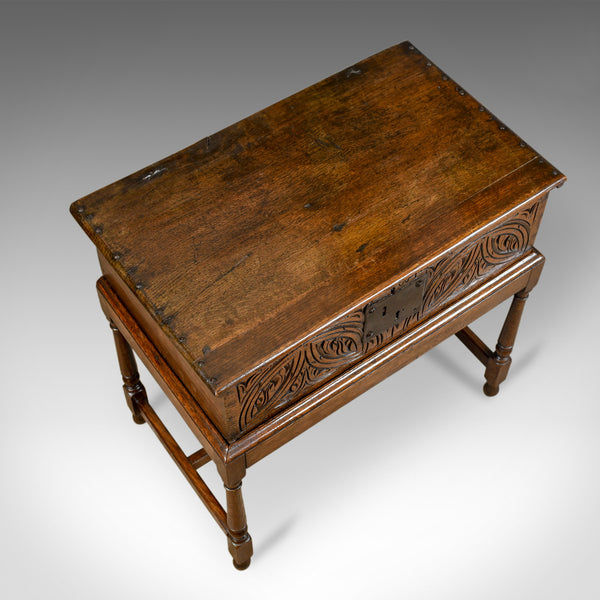 Antique Bible Box on Stand, English, Oak, Chest, 17th Century & Later - London Fine Antiques