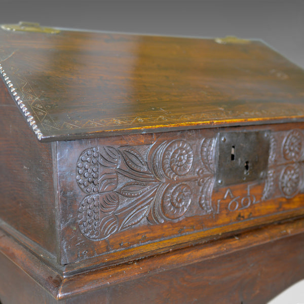 Antique Bible Box on Stand, William & Mary, Oak, Writing, Circa 1690 and Later - London Fine Antiques