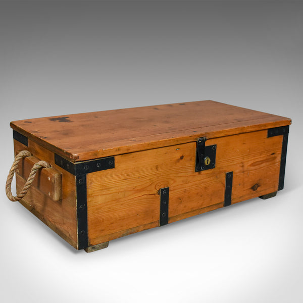 Antique Boat Builders Chest, English, Victorian, Pitch Pine, Trunk, Circa 1900 - London Fine Antiques