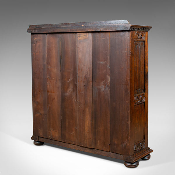 Antique Bookcase Cabinet, Oak, Gothic Overtones, Robertson and Coleman, c.1880 - London Fine Antiques