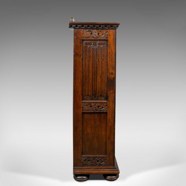 Antique Bookcase Cabinet, Oak, Gothic Overtones, Robertson and Coleman, c.1880 - London Fine Antiques