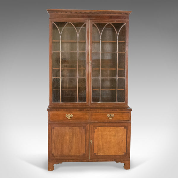 Antique Bookcase, Georgian Mahogany Display Cabinet Gothic Overtones Circa 1800 - London Fine Antiques