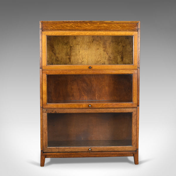 Antique Bookcase Three Section Glazed Globe Wernicke Taste Barristers Circa 1910 - London Fine Antiques