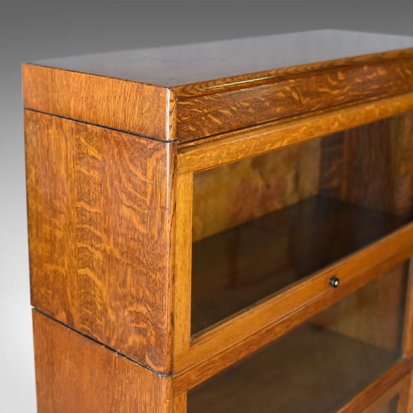 Antique Bookcase Three Section Glazed Globe Wernicke Taste Barristers Circa 1910 - London Fine Antiques