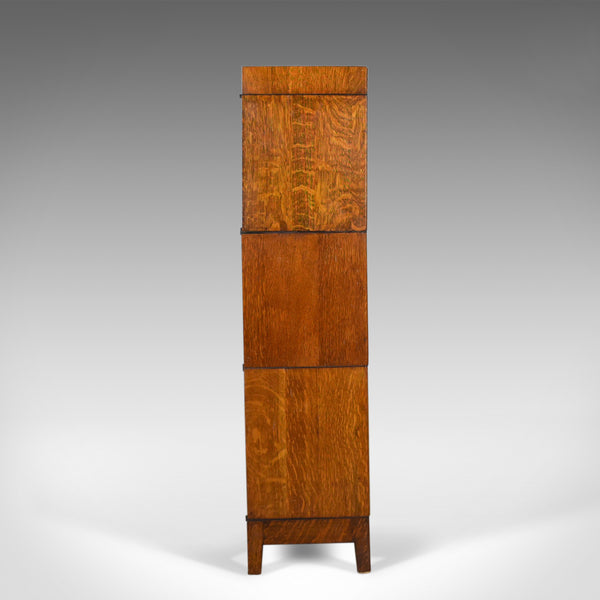 Antique Bookcase Three Section Glazed Globe Wernicke Taste Barristers Circa 1910 - London Fine Antiques