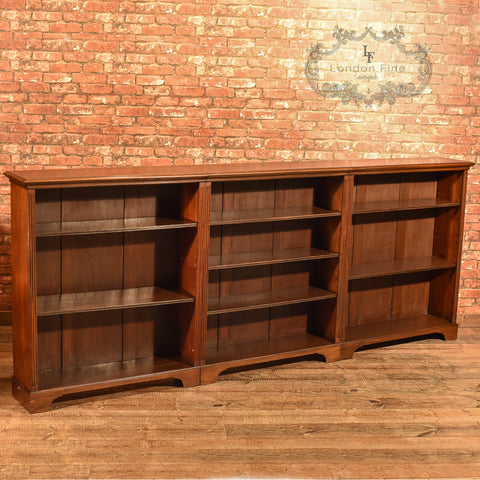 Late Victorian, Mahogany Triple Bookcase, c.1900 - London Fine Antiques