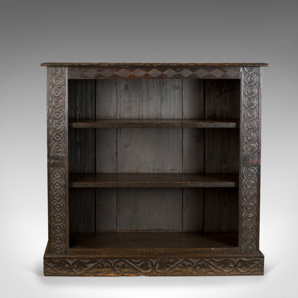 Antique Bookshelf, English Oak, Victorian Bookcase Jacobean Overtones Circa 1880 - London Fine Antiques