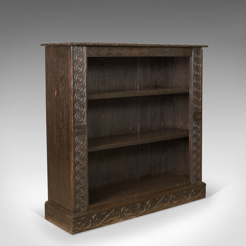 Antique Bookshelf, English Oak, Victorian Bookcase Jacobean Overtones Circa 1880 - London Fine Antiques
