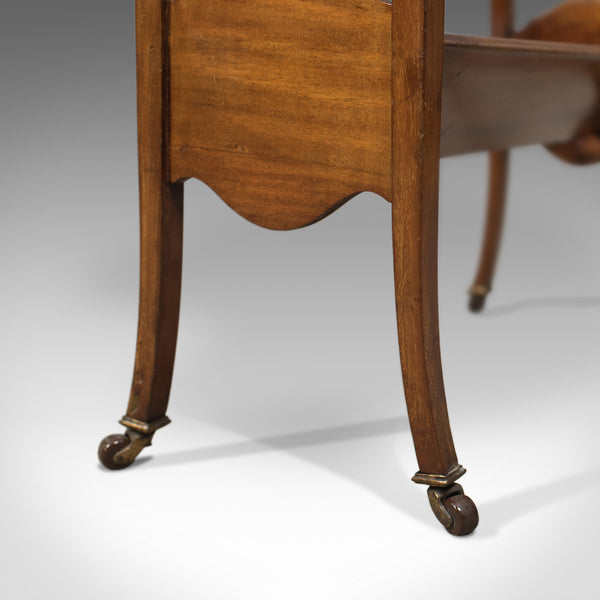 Antique Bookstand, English, Edwardian Mobile Book Shelf, Mahogany c.1910 - London Fine Antiques