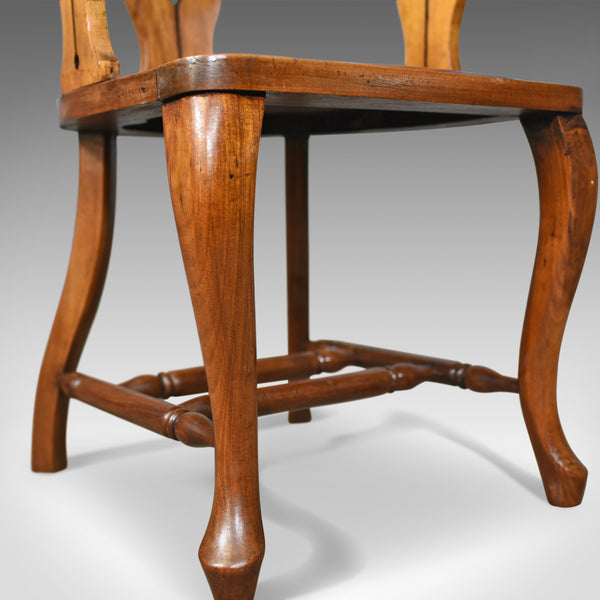 Antique Bow-Back Armchair, Edwardian, Art Nouveau, Liberty-esque, Walnut c.1910 - London Fine Antiques