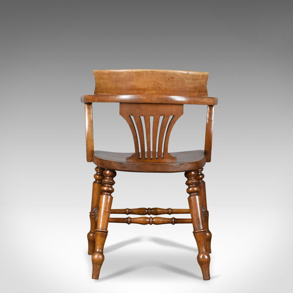 Antique Bow-Back Armchair, English, High Wycombe, Elm, Smokers, Captains c.1900 - London Fine Antiques
