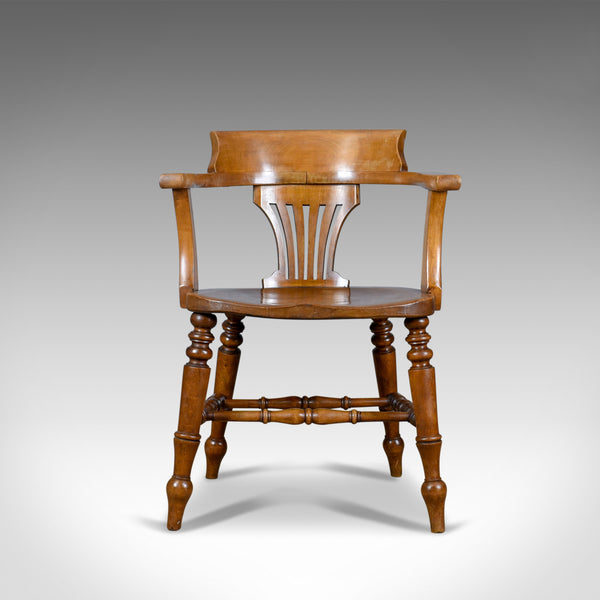 Antique Bow-Back Armchair, English, High Wycombe, Elm, Smokers, Captains c.1900 - London Fine Antiques