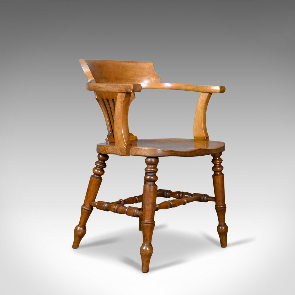 Antique Bow-Back Armchair, English, High Wycombe, Elm, Smokers, Captains c.1900 - London Fine Antiques