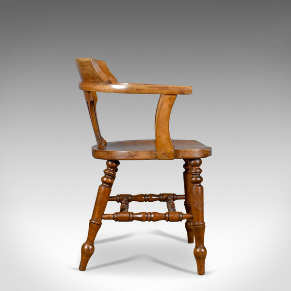 Antique Bow-Back Armchair, English, High Wycombe, Elm, Smokers, Captains c.1900 - London Fine Antiques