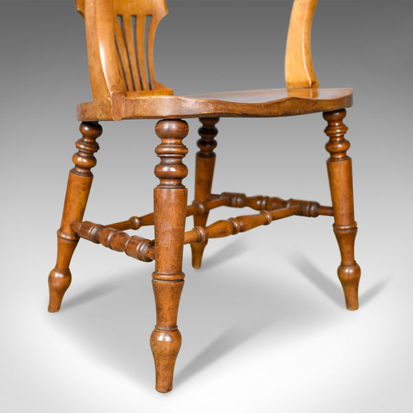 Antique Bow-Back Armchair, English, High Wycombe, Elm, Smokers, Captains c.1900 - London Fine Antiques