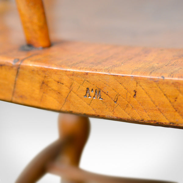 Antique Bow-Back Elbow Chair, English, Victorian, Smokers, Captains, Circa 1890 - London Fine Antiques