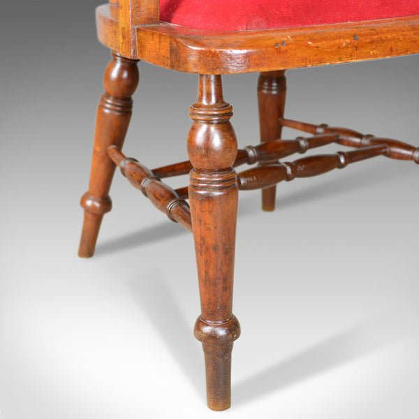 Antique Bow Back Armchair, High Wycombe, Smokers, Captains, R. Tyzack, George V - London Fine Antiques