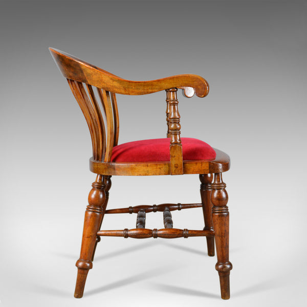Antique Bow Back Armchair, High Wycombe, Smokers, Captains, R. Tyzack, George V - London Fine Antiques