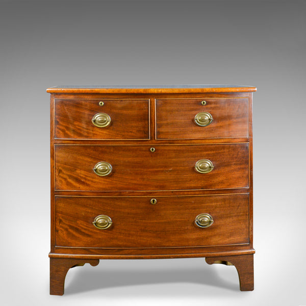 Antique Bow Front Chest of Drawers, English, Georgian, Mahogany, Circa 1790 - London Fine Antiques
