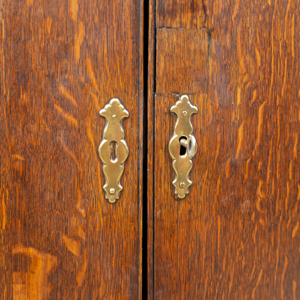 Antique Bow Fronted Corner Cabinet, English, Oak, Georgian, Hanging Circa 1770 - London Fine Antiques