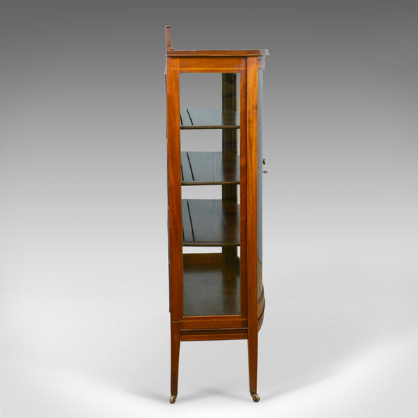 Antique Bow Fronted Display Cabinet, Mahogany, English, Edwardian, Circa 1910 - London Fine Antiques