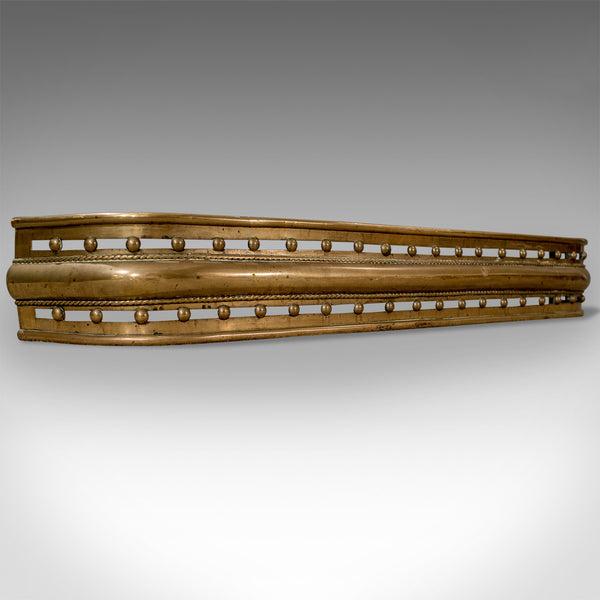 Antique Brass Fire Kerb, Victorian Fireside Fender, Circa 1900 - London Fine Antiques