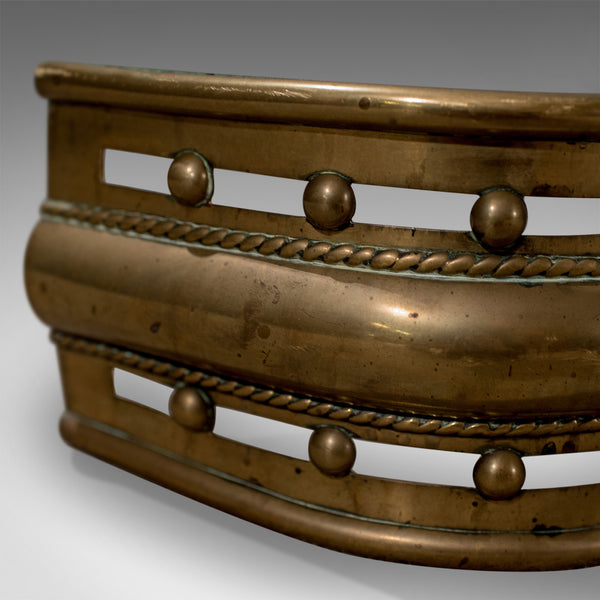 Antique Brass Fire Kerb, Victorian Fireside Fender, Circa 1900 - London Fine Antiques