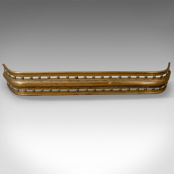 Antique Brass Fire Kerb, Victorian Fireside Fender, Circa 1900 - London Fine Antiques