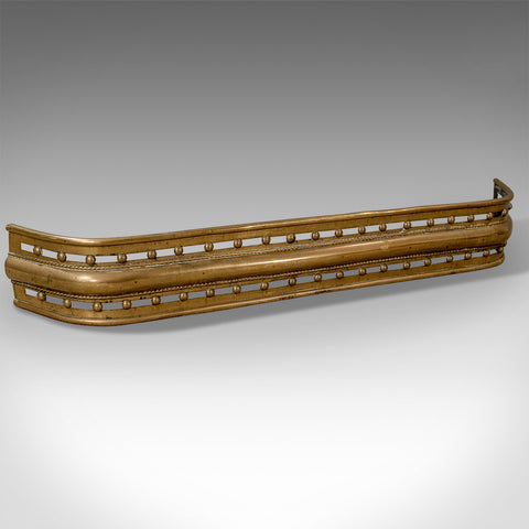 Antique Brass Fire Kerb, Victorian Fireside Fender, Circa 1900 - London Fine Antiques