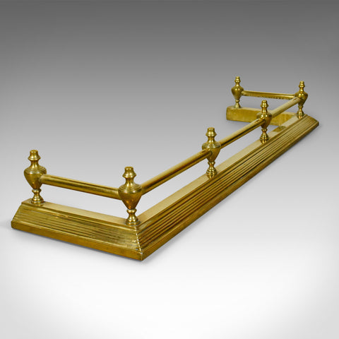 Antique Brass Fire Kerb, Victorian Fireside Fender, English Circa 1880 - London Fine Antiques