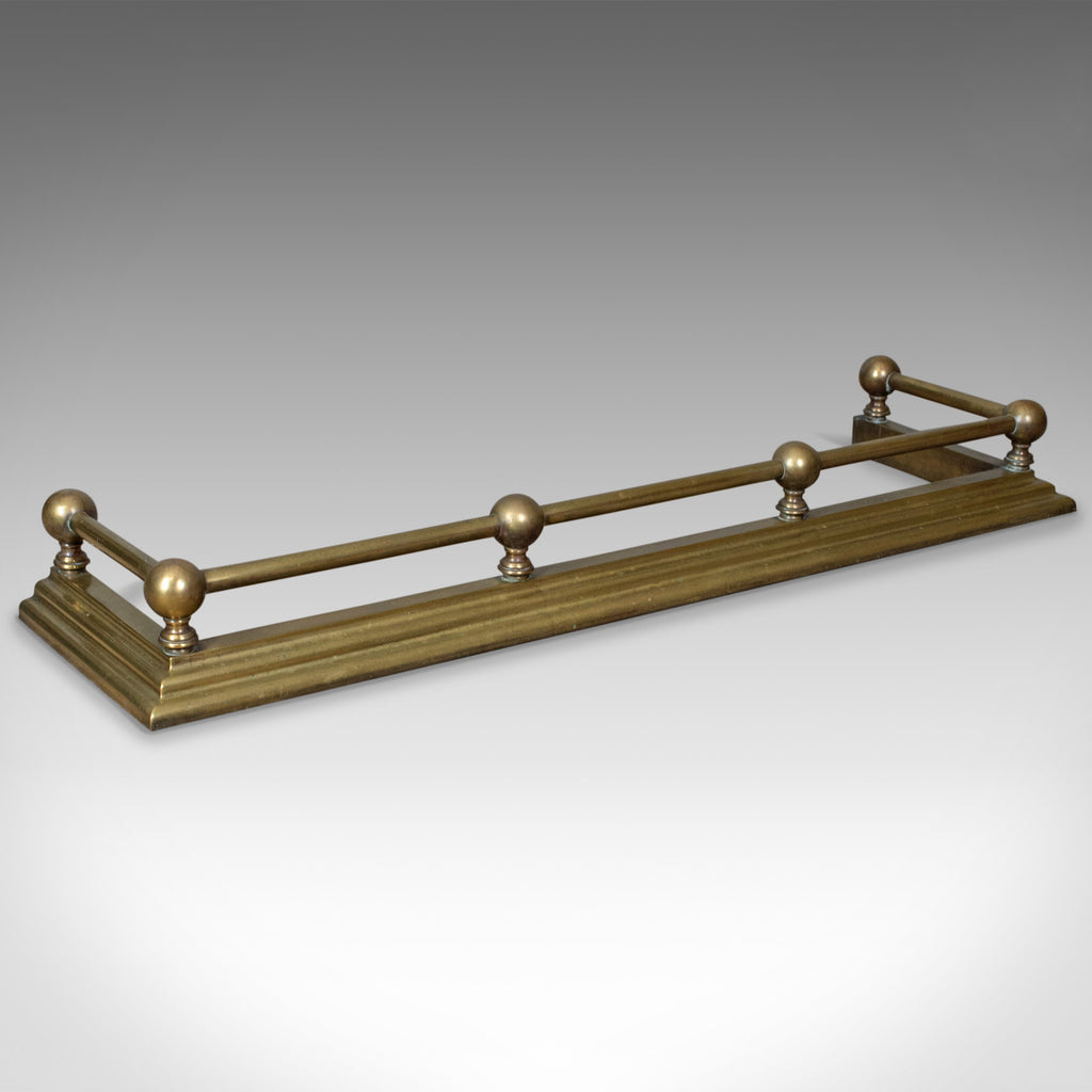 Antique Brass Fire Kerb, Victorian Fireside Fender, English Circa 1900 - London Fine Antiques