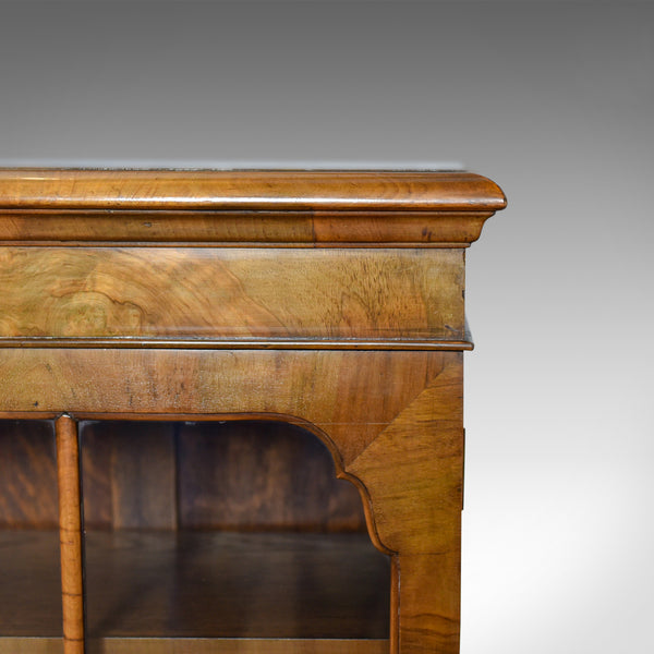 Antique Breakfront Bookcase, Victorian Burr Walnut Glazed Display Cabinet c1890 - London Fine Antiques