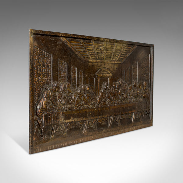 Antique Bronzed Iron Plaque, Da Vinci's The Last Supper, Fireback, Wall, c.1890 - London Fine Antiques
