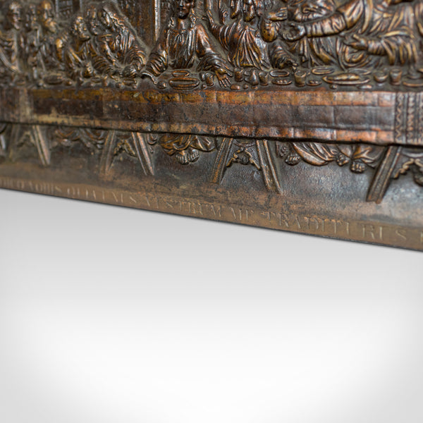 Antique Bronzed Iron Plaque, Da Vinci's The Last Supper, Fireback, Wall, c.1890 - London Fine Antiques