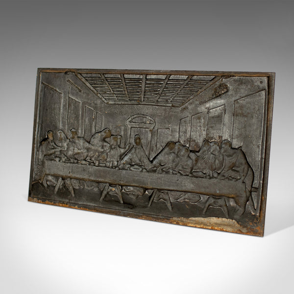 Antique Bronzed Iron Plaque, Da Vinci's The Last Supper, Fireback, Wall, c.1890 - London Fine Antiques