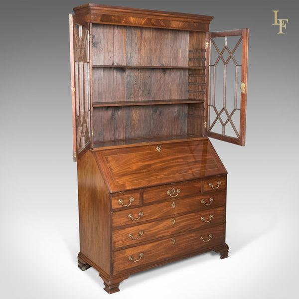 Antique Bureau Bookcase, English, Late Georgian, Mahogany, Writing Desk c.1800 - London Fine Antiques