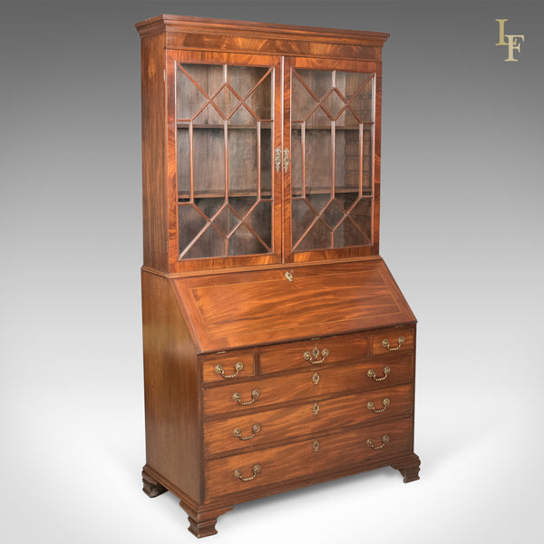 Antique Bureau Bookcase, English, Late Georgian, Mahogany, Writing Desk c.1800 - London Fine Antiques