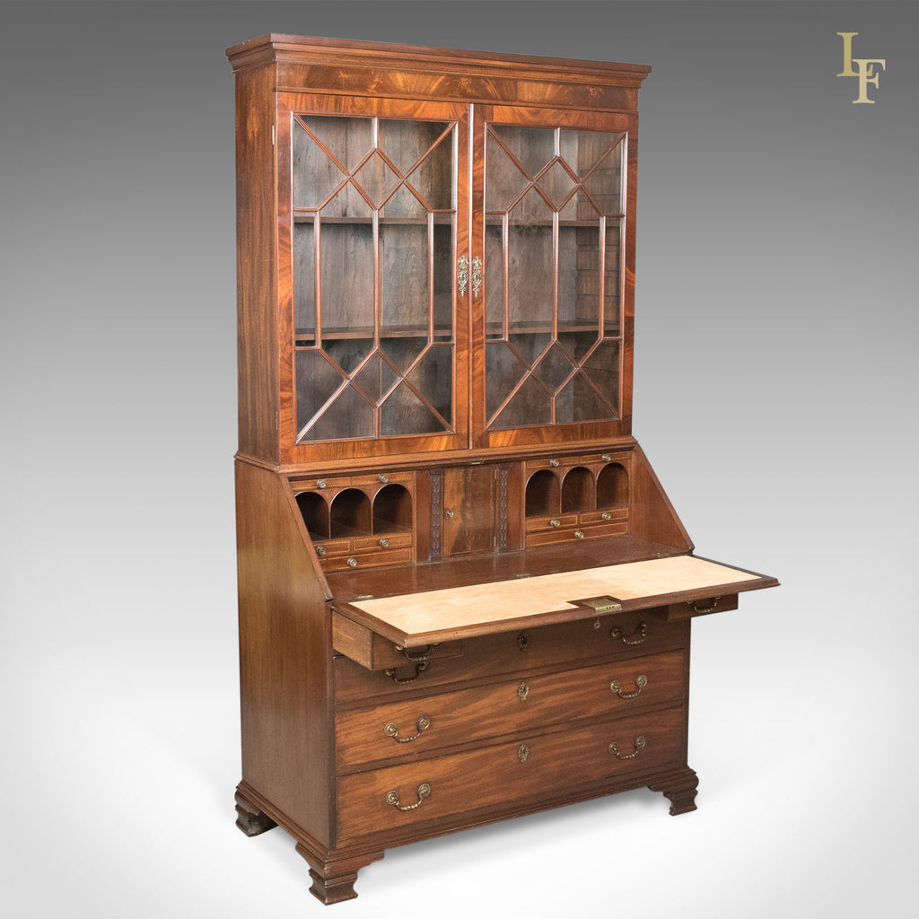 Antique writing desk with bookcase deals