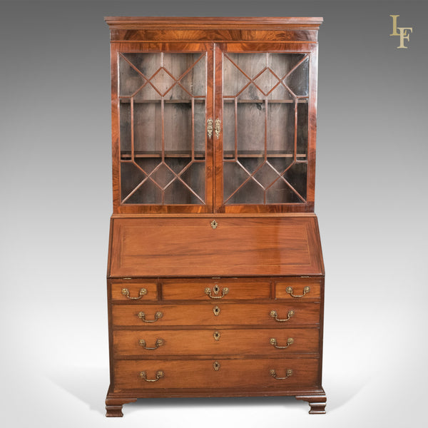 Antique Bureau Bookcase, English, Late Georgian, Mahogany, Writing Desk c.1800 - London Fine Antiques