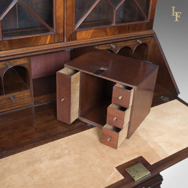 Antique Bureau Bookcase, English, Late Georgian, Mahogany, Writing Desk c.1800 - London Fine Antiques