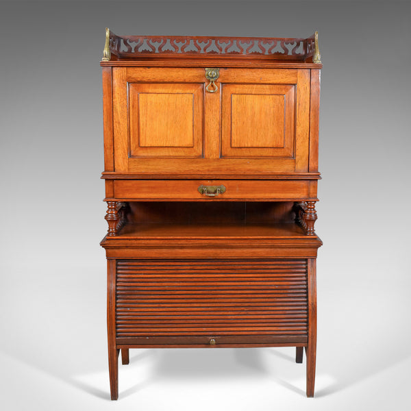 Antique Bureau Cabinet, English, Edwardian, Walnut Cupboard, Circa 1910 - London Fine Antiques