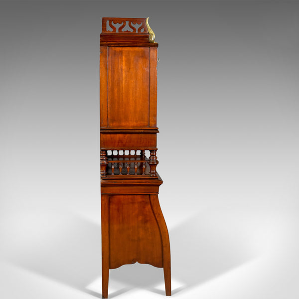 Antique Bureau Cabinet, English, Edwardian, Walnut Cupboard, Circa 1910 - London Fine Antiques