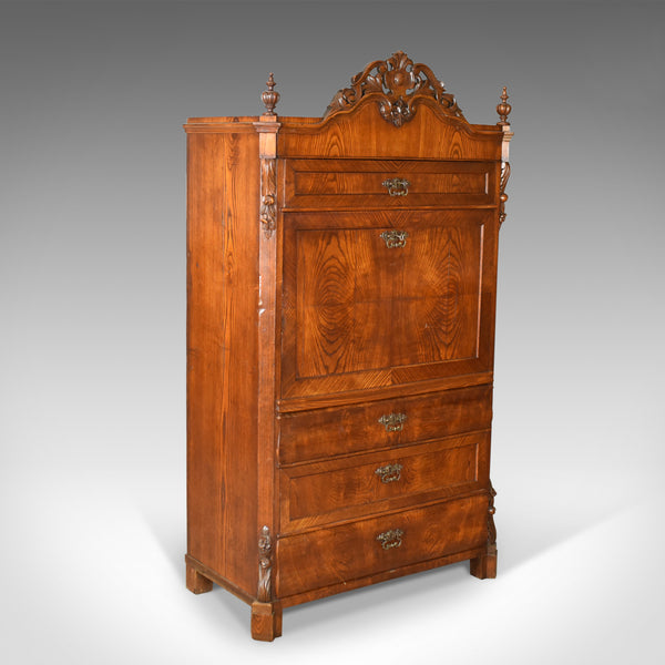Antique Bureau Desk, French, Escritoire, Oak, 19th Century Circa 1870 - London Fine Antiques