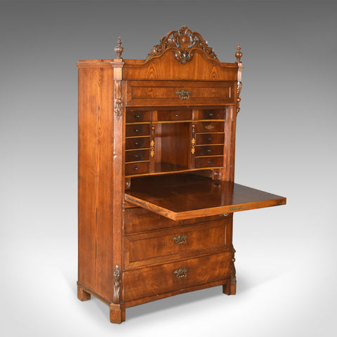 Antique Bureau Desk, French, Escritoire, Oak, 19th Century Circa 1870 - London Fine Antiques