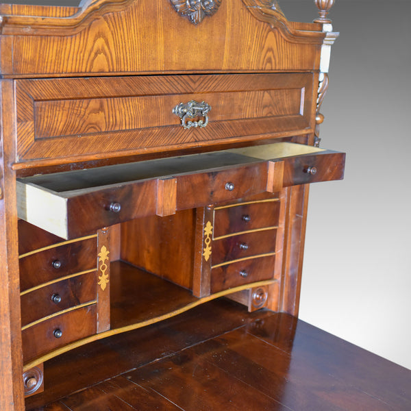 Antique Bureau Desk, French, Escritoire, Oak, 19th Century Circa 1870 - London Fine Antiques