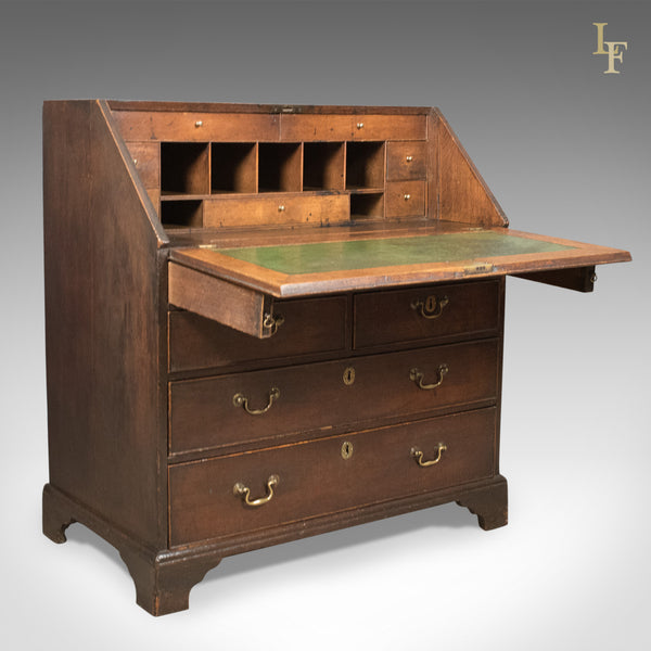 Antique Bureau with Secret Drawers, English Oak Desk, Georgian Early C18th c1720 - London Fine Antiques