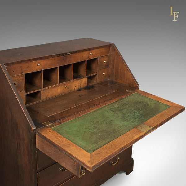 Antique Bureau with Secret Drawers, English Oak Desk, Georgian Early C18th c1720 - London Fine Antiques